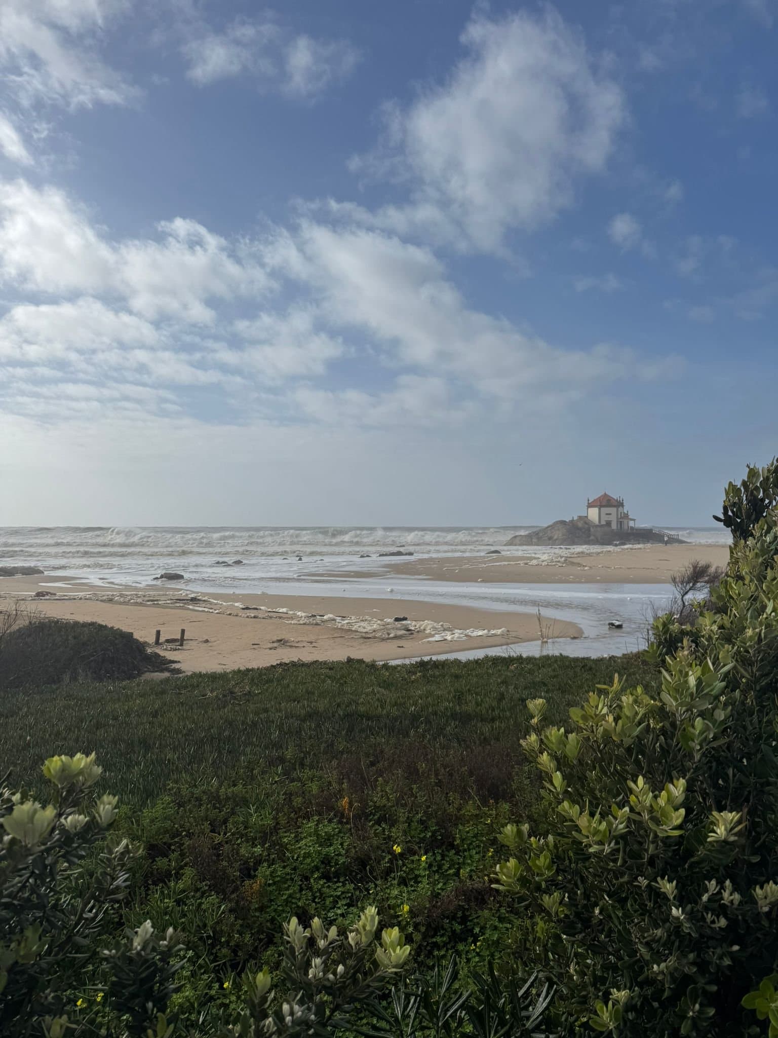 The chapel of Senhor da Pedra on the beach